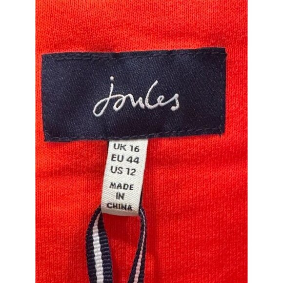 NWT Womens Joules Red & White Striped Zip-Up Hoodie w/Dachshund Embroidery - Picture 11 of 16